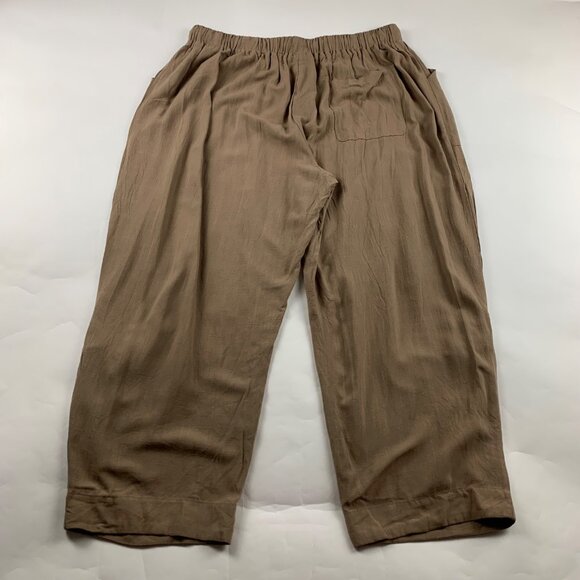 Tarse Brown Linen Blend Relaxed Leg Lounge Pant 2XL - Picture 5 of 6